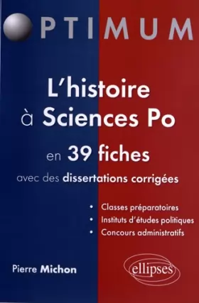 Couverture du produit · L'Histoire à Sciences Po en 39 Fiches & Dissertations Corrigées