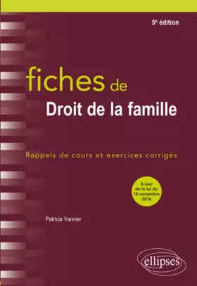 Couverture du produit · Fiches de Droit de la Famille 5e Édition