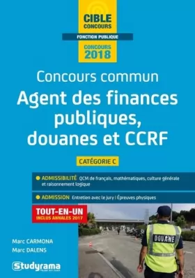 Couverture du produit · Concours commun agent administratif principal Finances publiques douanes CCRF