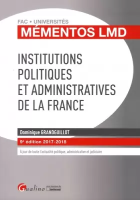 Couverture du produit · Institutions politiques et administratives de la France