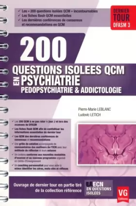 Couverture du produit · 200 questions isolées QCM en psychiatrie, pédopsychiatrie & addictologie