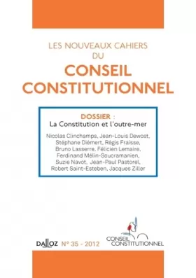Couverture du produit · Les nouveaux cahiers du conseil constitutionnel n°35: Cahiers du Conseil Constitutionnel