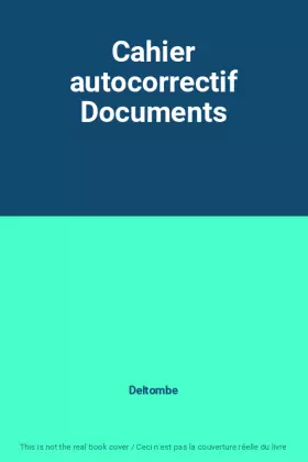 Couverture du produit · Cahier autocorrectif Documents