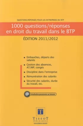 Couverture du produit · 1000 questions/réponses en droit du travail dans le BTP