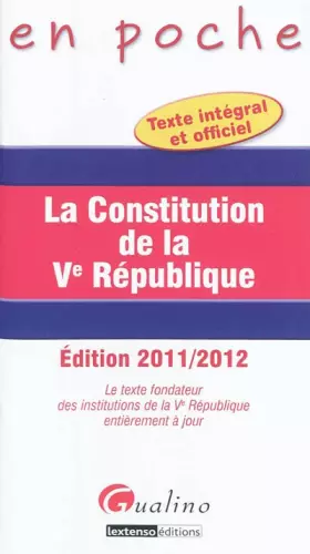 Couverture du produit · La Constitution de la Ve République