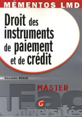 Couverture du produit · Droit des instruments de paiement et de crédit