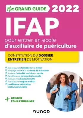 Couverture du produit · Mon grand guide IFAP 2022 pour entrer en école d'auxiliaire de puériculture