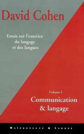 Couverture du produit · Essai sur l'exercice du langage et des langues, tome 1