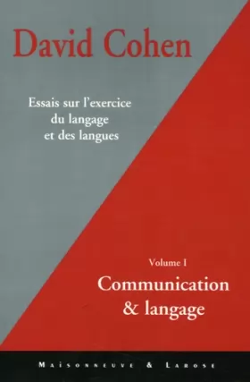 Couverture du produit · Essai sur l'exercice du langage et des langues, tome 1