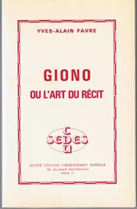 Couverture du produit · Giono et l'art du récit