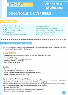 Couverture du produit · Economie d'entreprise BTS/DUT