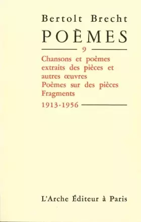 Couverture du produit · Poèmes 1913-1956, tome 9