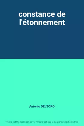 Couverture du produit · constance de l'étonnement