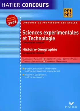Couverture du produit · Sciences expérimentales et Technologie  Histoire et Géographie : Concours de Professeur des Ecoles
