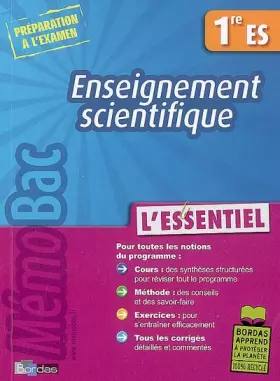 Couverture du produit · MEMOBAC ESSENTIEL ENS SCIE 1ES