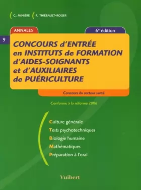 Couverture du produit · Concours d'entrée en Instituts de formation d'aides-soignants et d'auxiliaires de puériculture( 6ème édition 2006)