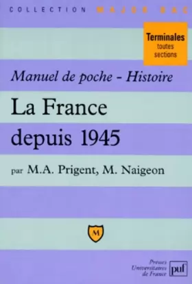 Couverture du produit · Manuel de poche. Histoire : La France depuis 1945