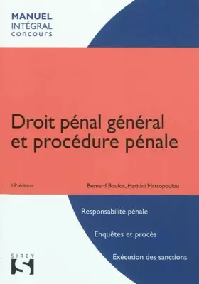 Couverture du produit · Droit pénal général et procédure pénale - 18e éd.: Intégral concours