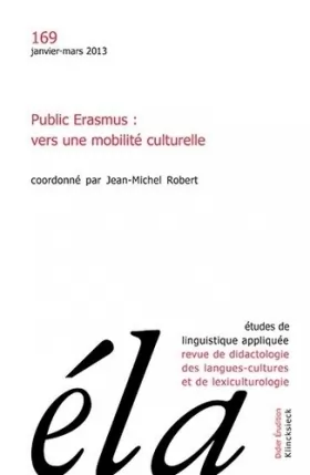 Couverture du produit · Études de linguistique appliquée n°1/2013: Public Erasmus : vers une mobilité culturelle