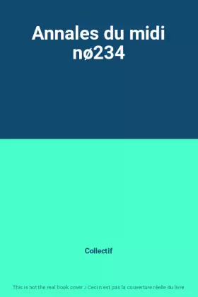 Couverture du produit · Annales du midi nø234