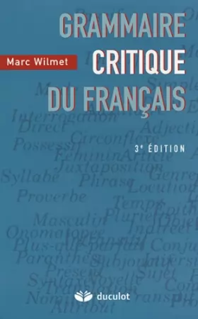 Couverture du produit · Grammaire critique du français