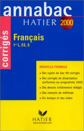 Couverture du produit · Annabac, corrigés 2000 - français L, ES, S