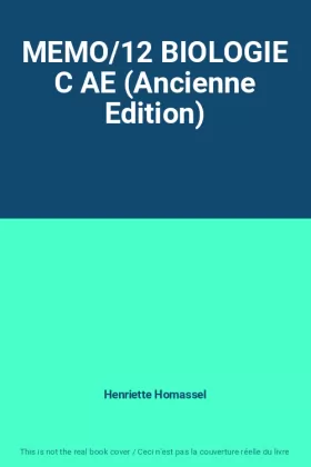 Couverture du produit · MEMO/12 BIOLOGIE C AE (Ancienne Edition)