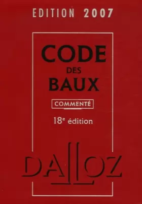 Couverture du produit · Code des baux: Edition 2007