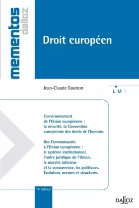 Couverture du produit · Droit européen - 14e éd.: Mémentos