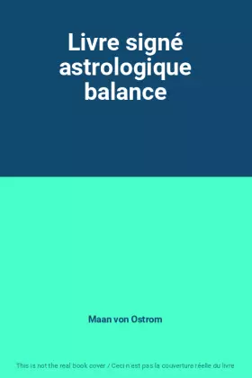 Couverture du produit · Livre signé astrologique balance