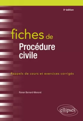 Couverture du produit · Fiches de procédures civiles - 5e édition