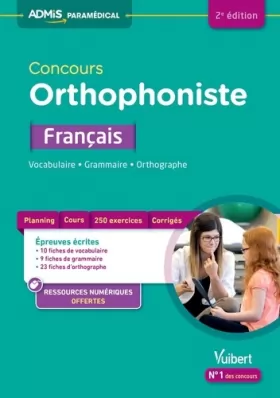Couverture du produit · Concours Orthophoniste - Français : Vocabulaire, Grammaire, Orthographe