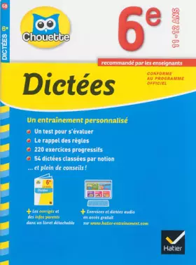 Couverture du produit · Dictées 6e: cahier de révision et d'entraînement