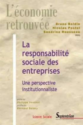 Couverture du produit · La responsabilité sociale des entreprises : Une perspective institutionnaliste