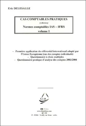 Couverture du produit · Normes comptables IAS-IFRS : Volume 1