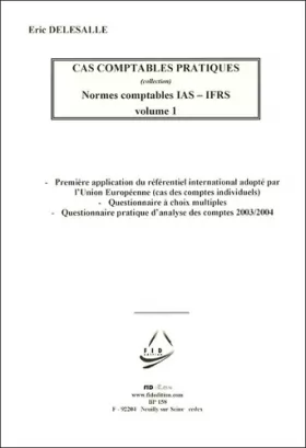 Couverture du produit · Normes comptables IAS-IFRS : Volume 1