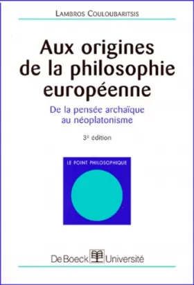 Couverture du produit · Les origines de la philosophie en Europe