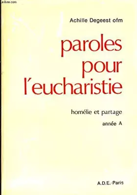 Couverture du produit · Paroles pour l'eucharistie