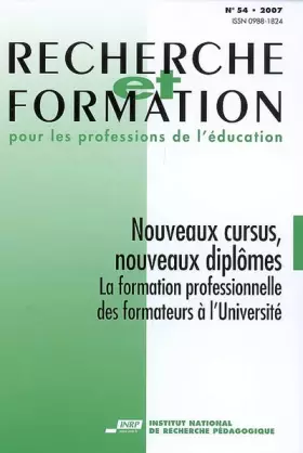 Couverture du produit · Recherche et Formation pour les professions de l'éducation : Nouveaux cursus, nouveaux diplômes. La formation professionnelle d