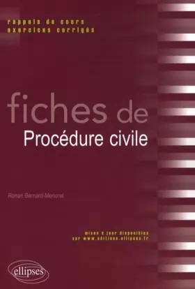 Couverture du produit · Fiches de procédure civile : Rappels de cours et exercices corrigés