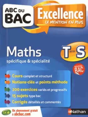 Couverture du produit · ABC du BAC Excellence Maths Term S Spécifique et spécialité