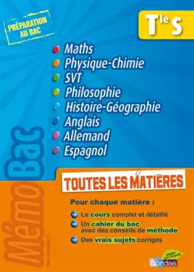 Couverture du produit · TOUTES LES MATIERES TERMINALES S