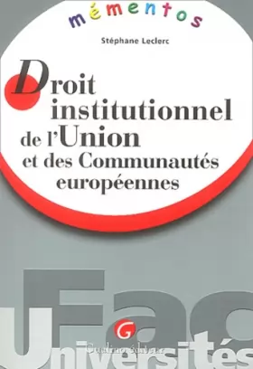 Couverture du produit · Droit institutionnel de l'Union et des Communautés européennes