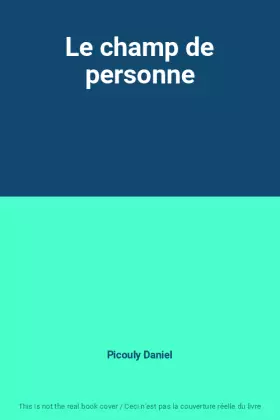 Couverture du produit · Le champ de personne
