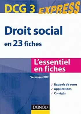 Couverture du produit · Droit social 2011 - DCG 3 - 2e édition - en 23 fiches