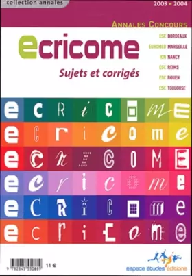 Couverture du produit · Ecricome : Concours 2003