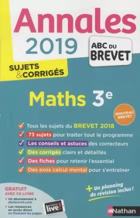 Couverture du produit · Annales ABC du Brevet 2019 Maths - Sujets et Corrigés