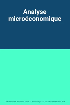 Couverture du produit · Analyse microéconomique