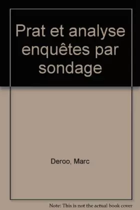Couverture du produit · Pratique et analyse des enquêtes par sondage