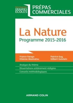 Couverture du produit · La Nature - Prépas commerciales - Programme 2015-2016: Prépas commerciales - Programme 2015-2016
